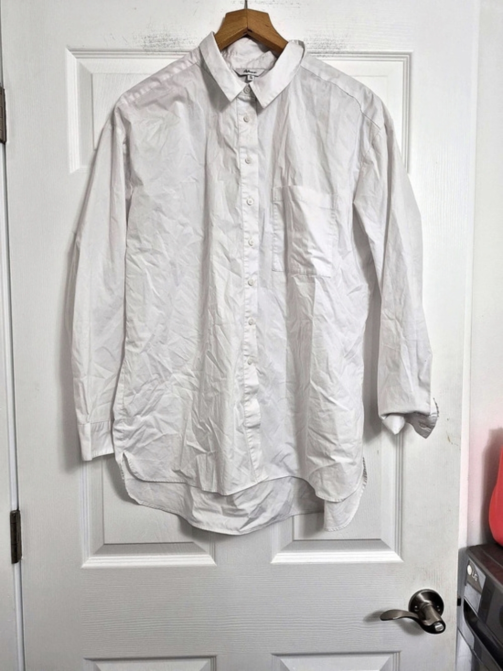 Reitmans Long-Sleeve Poplin Shirt Cotton White XL